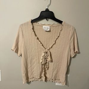 Sadie & Sage Oatmeal Crop Top Size L